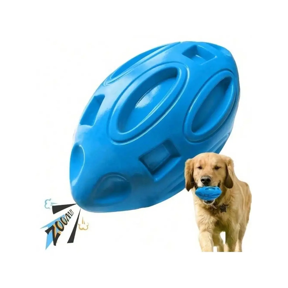 Interactive Squeaky Plush Dog Toy - 1pcs Indestructible Squeaky Rugby Ball Dog