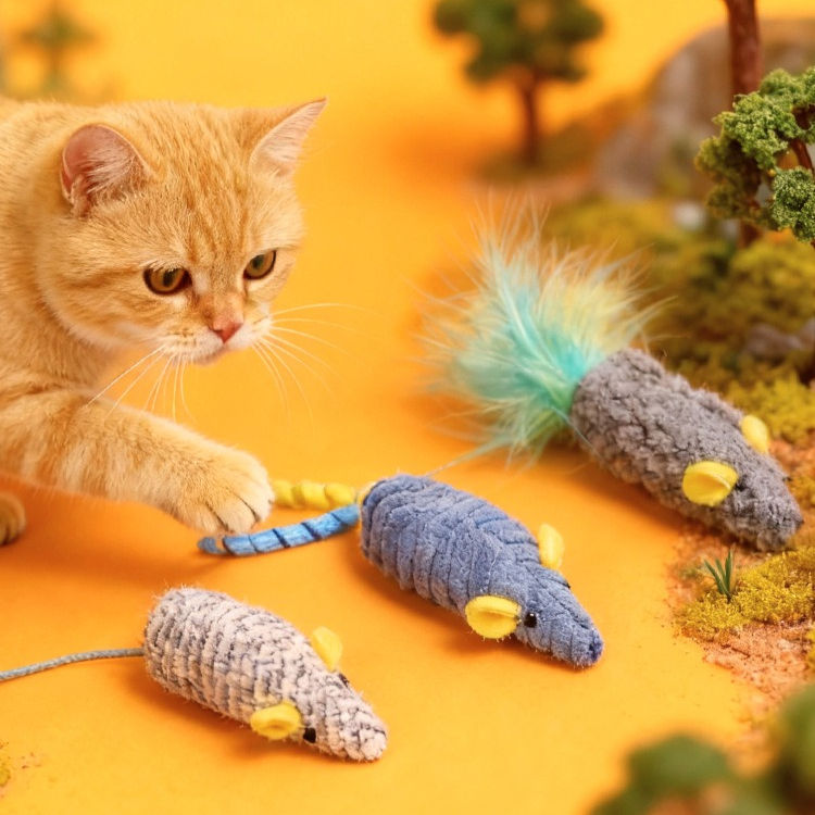 Cat Toys 3pcs Plush Simulated  - Catnip Interactive Plush Mouse 评论和价格