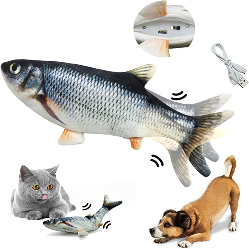 Cat Toys Fish USB Charger Fish - Electric Floppy Fish Dog Toy 评论和价格
