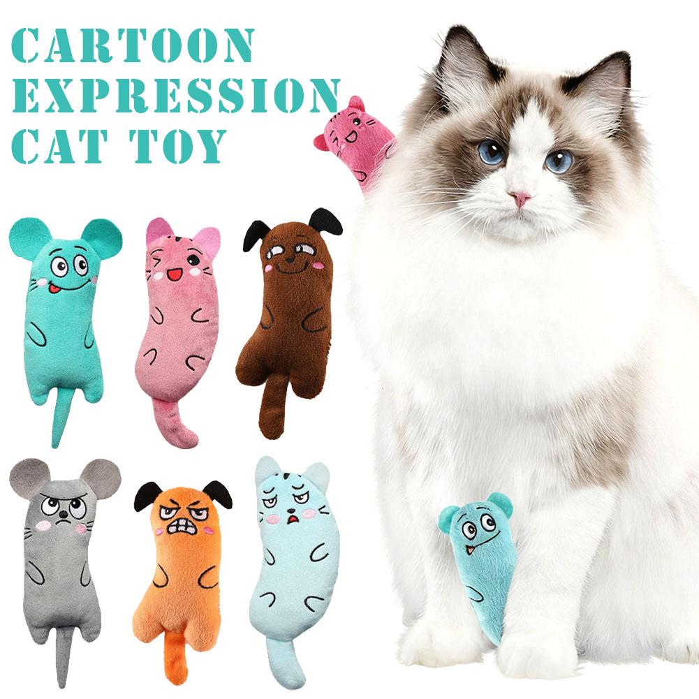 Cartoon Expression Cat Toys Pl - Catnip Interactive Plush Mouse 评论和价格