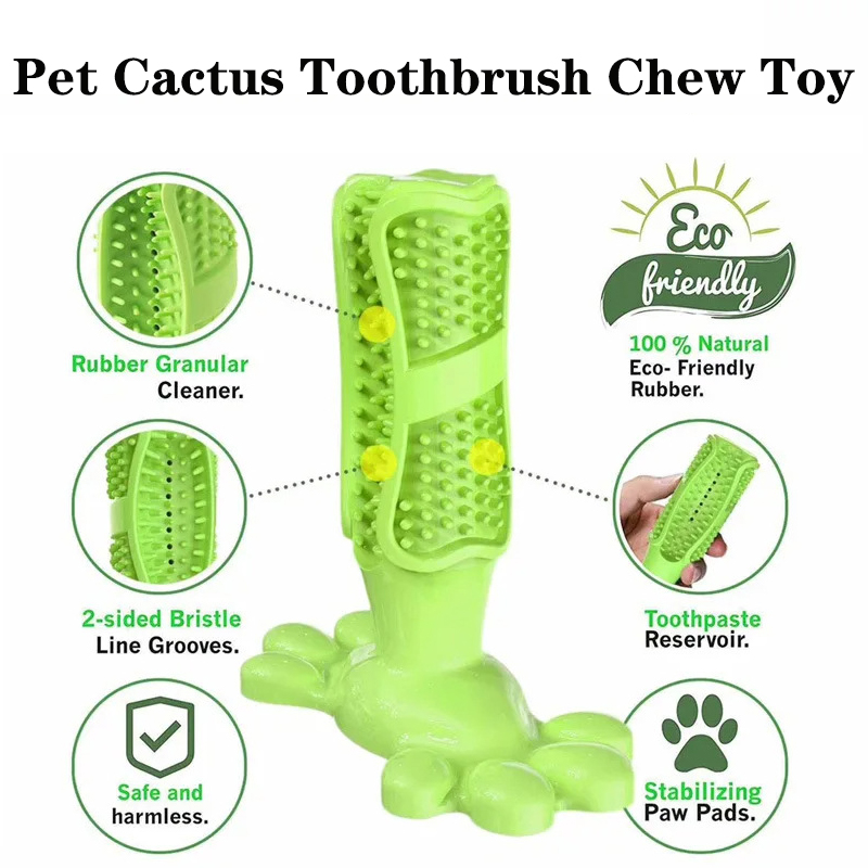 Pet Dog Cactus Interactive Rub - Rubber Treat Dispensing Dog Toy 评论和价格