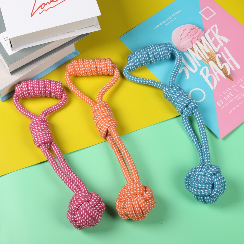 1PCS Knot Chew with Tennis Bal - Dog Rope Toy Aggressive Chewers 评论和价格