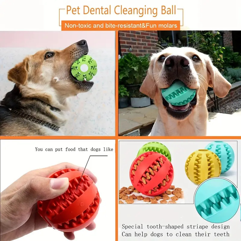 Interactive Dog Toy Ball Rubbe - Rubber Treat Dispensing Dog Toy 评论和价格