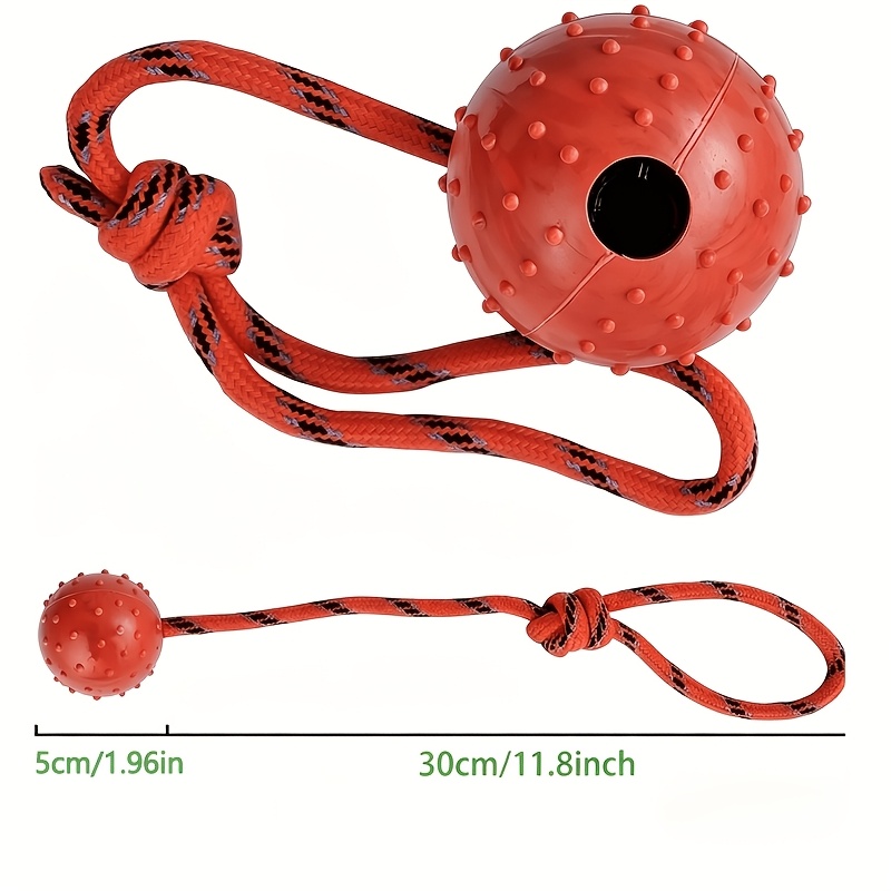 2-Pack Durable Rubber Dog Ball - Dog Rope Toy Aggressive Chewers 评论和价格