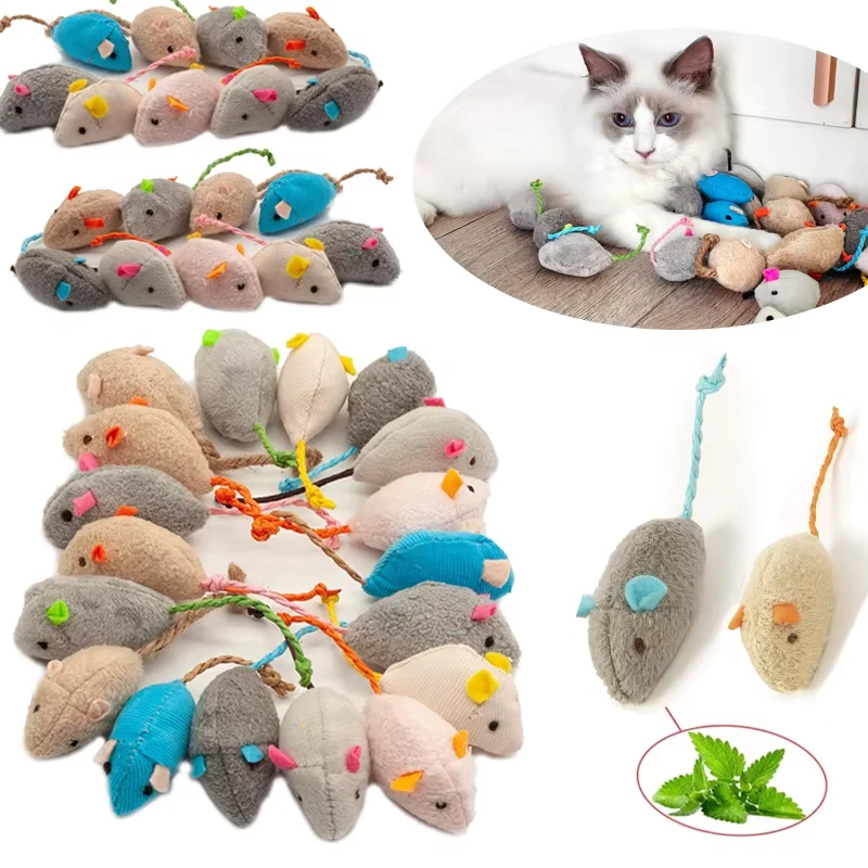 5pcs Rattle Cat Mouse Toys Als - Catnip Interactive Plush Mouse 评论和价格