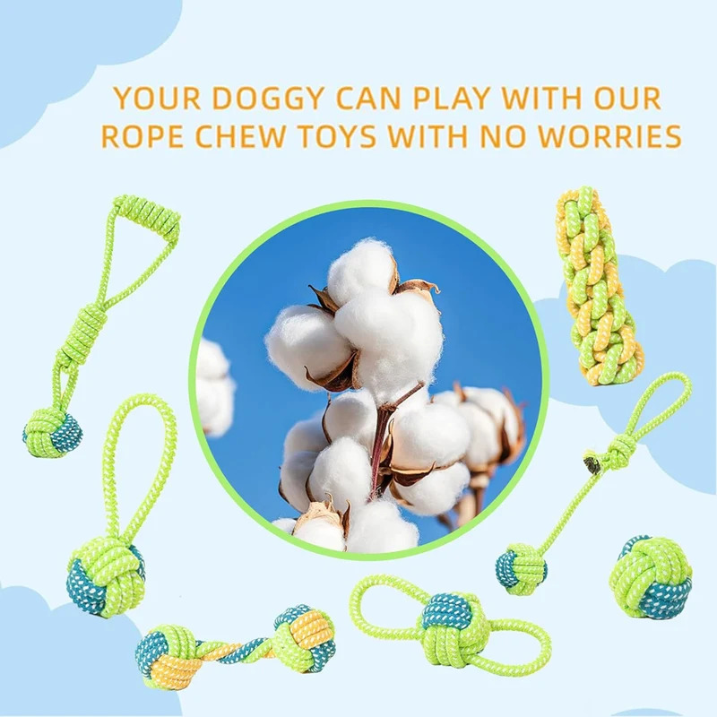 1/7 Pack Heavy Duty Dog Tug Ro - Dog Rope Toy Aggressive Chewers 评论和价格