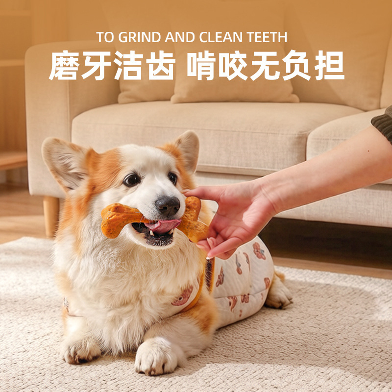Dog ToyTPRDurable chew-resista - Teeth Cleaning Dog Chew Bone 评论和价格