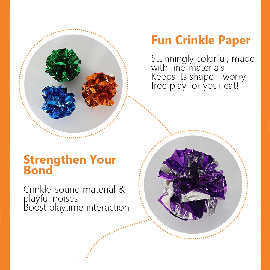 5/10Pcs Crinkle Ball Cat Toys  - Laser Pointer Cat Toy Automatic 评论和价格